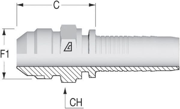 Pièces agricoles - Hydraulique - Raccord à sertir DN40-2"1/2JIC