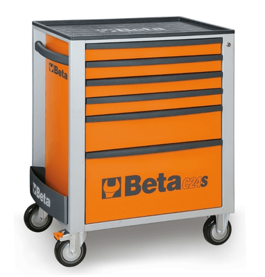 Pièces Quad & Motos - Outillage - Servante mobile d'atelier à six tiroirs BETA orange