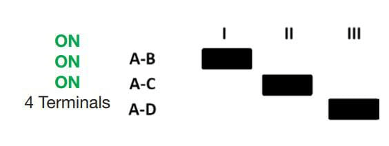 Pièces agricoles - Eclairage - Commutateur rotatif, on-on-on, 12-24V, cosses plates, 6.3mm
