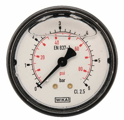 Pièces agricoles - Hydraulique - Manomètre Ø63 0-6bar ¼" ar.