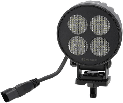 Pièces agricoles - Eclairage - Phare de travail LED, 24W, 2556lm, ronde, 12/24V, blanche, 83,9x99,5x59mm prise Deutsch, faisceau large, 4LED