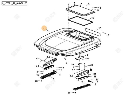 Pièces agricoles - Cabine et structure - ROOF BASIC LBG