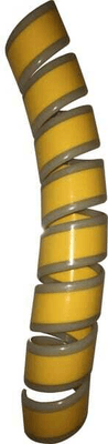 Pièces agricoles - Hydraulique - Tuyau en spirale 63 (55-67 mm) / 25 m - Jaune avec bords lumineux