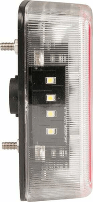 Pièces agricoles - Eclairage - Feu arrière LED, 1W, carré, 12V, 106x100x98mm, 5 fiches, 18 LED's, gopart
