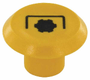 Symbole, prise de force, rond, jaune