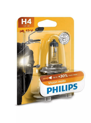Pièces Quad & Motos - Electrique - Ampoule PHILIPS H4 Vision Moto 12V/60/55W - x1