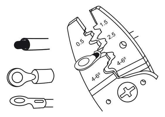 Outils - Outils divers - Pince à dénuder et à sertir 250mm