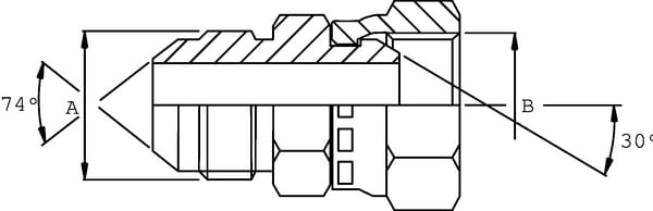 Pièces agricoles - Hydraulique - Adaptateur 9/16 UNF x 1/2 BSP