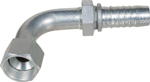 Pièces agricoles - Hydraulique - Racc. à sertir DN20-1"3/16 JIC 90°