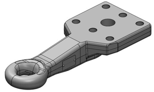 Pièces agricoles - Tracteur pièce adaptable - Œil de remorquage Ø40mm 130x115, à bride horizontale