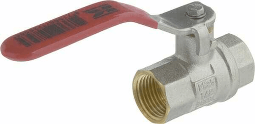 Pièces agricoles - Hydraulique - Vanne à bille BSP 2x femelle 1/2" + poignée SS