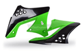 Ouïes de radiateur POLISPORT couleur origine noir/vert Kawasaki KX250F