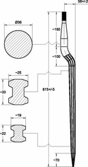 Pièces agricoles - Fenaison & élevage - Dent de désileuse 36x815 M22 Stoll