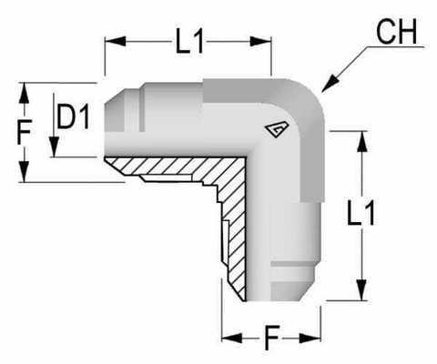 Pièces agricoles - Hydraulique - Raccord coude UNF 7/8