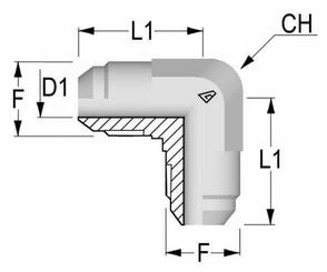 Pièces agricoles - Hydraulique - Raccord coude UNF 7/8