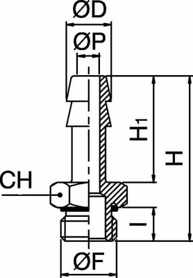 Pièces agricoles - Pièce pneumatique - Embout de tuyau 17 mm x 1/2"