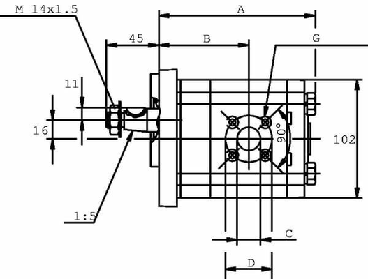 Pièces agricoles - Hydraulique - Pompe à engrainages PLP20.8-S3-55-B2