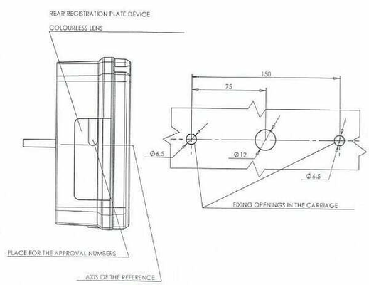 Pièces agricoles - Eclairage - Feu arrière rectangle droit - UK