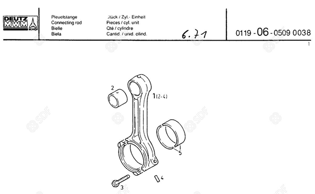 Pièces agricoles - Pieces moteur - PALIER TETE BIELLE Deutz-Fahr origine