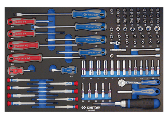 Outils - Outils divers - Module mousse + PP 93 pièces 1/4" 4-14mm 2235-2335-embouts+tournevis
