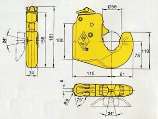 Pièces agricoles - Tracteur pièce adaptable - Crochet d'attelage type C1 cat. 2
