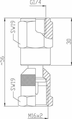 Pièces agricoles - Hydraulique - Raccord manomètre M16x2-1/2"