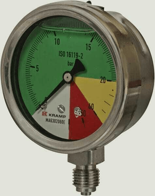 Pièces agricoles - Pièce Pulvérisateur - Manomètre Ø63 mm 0-20-40-60 1/4" BSP raccord vertical