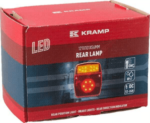 Pièces agricoles - Eclairage - Feu arrière multifonction LED carré, 12-24V, 121x101x56mm, Kramp