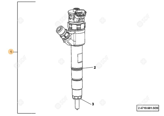 Pièces agricoles - Pieces moteur - INJECTEUR COMPLET Deutz-Fahr origine