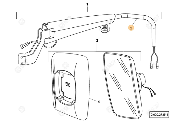 Pièces agricoles - Cabine et structure - BRAS DROIT
