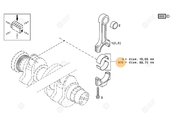 Pièces agricoles - Pieces moteur - COUSSINET DE BIELLE