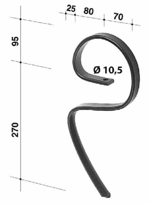 Pièces agricoles - Travail du sol - Dent à ressort 25x8x365mm sans pointe