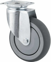 Pièces agricoles - Outils atelier - Roue pivotante, roue en polyuréthane : Ø75x25mm, Fixation de plaque: 60x60mm Load: 75kg Tente