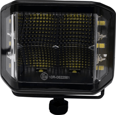Pièces agricoles - Eclairage - Phare de travail LED, 70W, 8400 lm, carré, 12/24V, blanc, 97x77x75mm prise Deutsch, faisceau diffus, 10 LED
