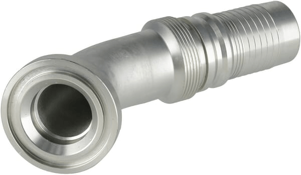 Pièces agricoles - Hydraulique - Raccord à sertir 4SH-DN40 avec flasque ø60,3 mm 45°
