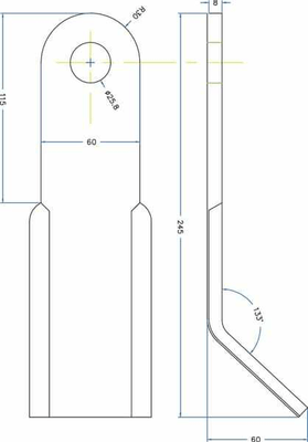 Pièces agricoles - Aménagements paysagers - Fléau 60x8x245 D25 Lagarde