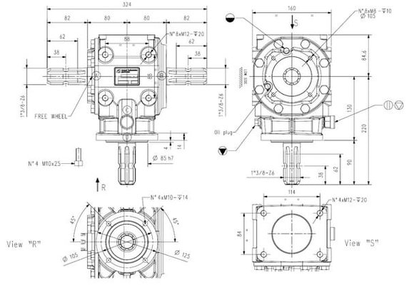 Pièces agricoles - Transmission - Boîtier T-310A 1:3 roue libre