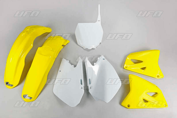 Pièces Quad & Motos - Plastiques - Kit plastique UFO couleur origine jaune/blanc Suzuki RM125/250