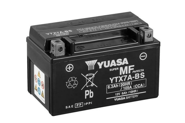 Pièces Quad & Motos - Electrique - Batterie YUASA sans entretien avec pack acide - YTX7A-BS