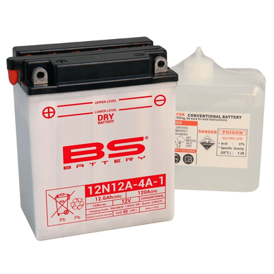 Pièces Quad & Motos - Electrique - Batterie BS BATTERY conventionnelle avec pack acide - 12N12A-4A-1