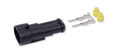 Kit connecteur étanche porte-languette en polyamide noir, 2 voies, 1-2 mm² (par 1)