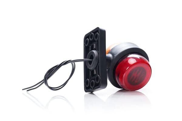 Pièces agricoles - Eclairage - Feu de gabarit arrière LED, rotatif, rouge/orange, 12-24 V, 108 x 98 x 79 mm
