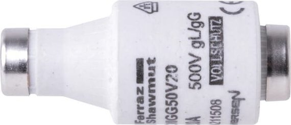 Pièces agricoles - Electricité - Fusible 500V 20A longueur 50mm
