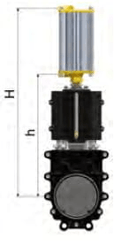 Pièces agricoles - Hydraulique - Vanne à guillotine 8" bidirectionnelle (pneumatique)