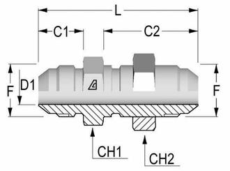 Pièces agricoles - Hydraulique - Union double passe cloison UNF 1 5/8