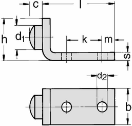 Pièces agricoles - Fasteners - Arrêt de porte fixe Gr. 2