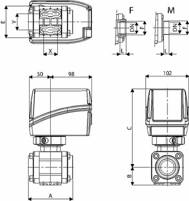 Pièces agricoles - Pièce Pulvérisateur - Vanne à bille él. 2 voies 1 1/