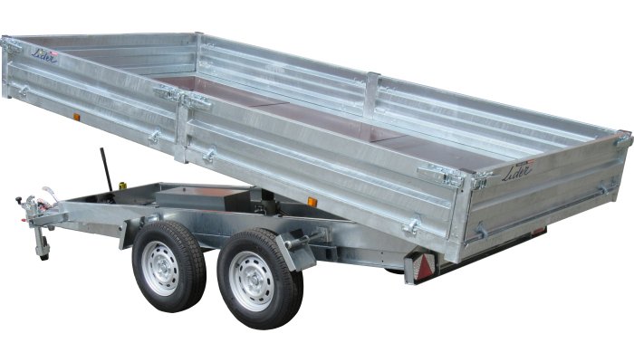 Materiels - Remorque voiture - BENNE 402x190x35 freinée roues dessous pompe électrique PTAC : 3500 kg