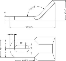 Pièces agricoles - Aménagements paysagers - Fléau coudé 40x107mm adapté pourFerri