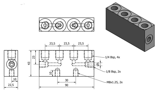 Pièces agricoles - Hydraulique - Bloc de distribution coupleur rapide CWP